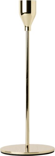IHR | Златен метален свещник за тънка цилиндрична свещ | 23см