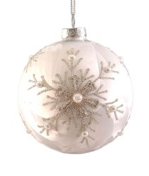 Vetur | Стъклена топка за елха 8cm | Снежинка