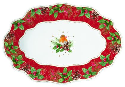 EasyLife | Порцеланово плато 30x21 см | CHRISTMAS BERRIES