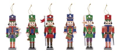 EasyLife | Коледни играчки за елха  9x4 см 6 бр. к-кт | NUTCRACKER