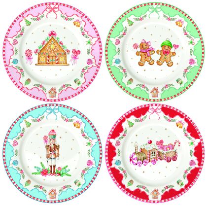 EasyLife | Порцеланови десертни чинии Ø 19,5 см 4 бр. к-кт | SWEET CHRISTMAS