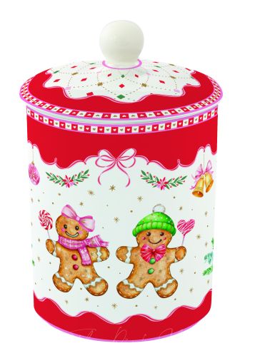 EasyLife | Порцеланова кутия с капак Ø 11,5x18 см | SWEET CHRISTMAS
