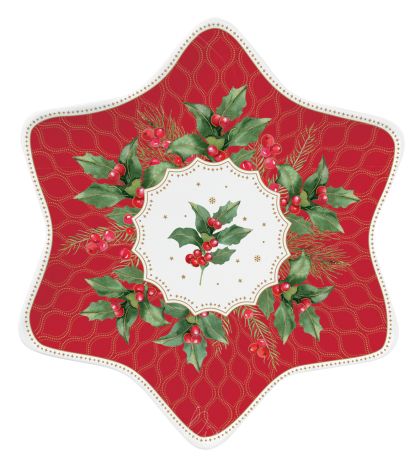 EasyLife | Порцеланова чиния Ø 22,5 см | CHRISTMAS BERRIES