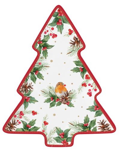 EasyLife | Порцеланово плато 20,5x25,5 см | CHRISTMAS BERRIES