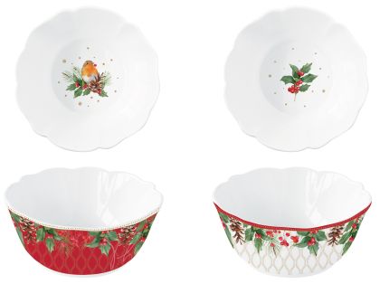 EasyLife | Комплект 2 порцеланови купи Ø 14 см | CHRISTMAS BERRIES