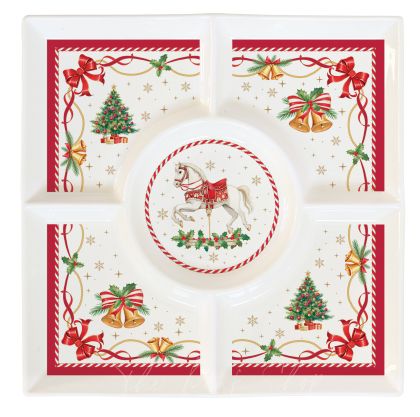 EasyLife | Порцеланово плато 25x25 см | CHRISTMAS TALE