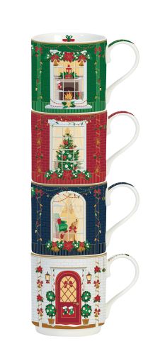 EasyLife | Порцеланови чаши 275 мл 4 бр к-кт | FESTIVE AVENUE