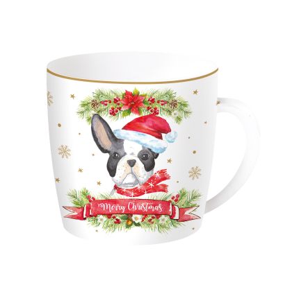 EasyLife | Порцеланова чаша 350 мл в метална кутия 4 модела | CHRISTMAS DOGS