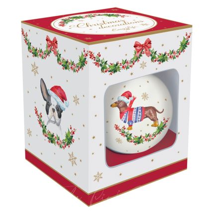 EasyLife | Коледна топка от доломит Ø 7 см - 4 вида| CHRISTMAS DOGS