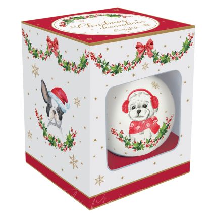 EasyLife | Коледна топка от доломит Ø 7 см - 4 вида| CHRISTMAS DOGS