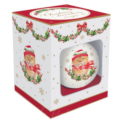 EasyLife | Коледна топка от доломит Ø 7 см - 4 вида | CHRISTMAS CATS