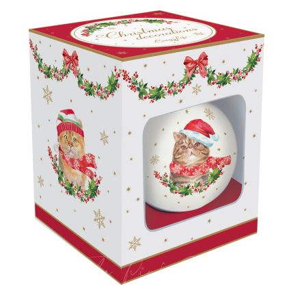 EasyLife | Коледна топка от доломит Ø 7 см - 4 вида | CHRISTMAS CATS