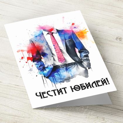 The Pink Shop | Картичка с плик | Костюм | Честит юбилей!