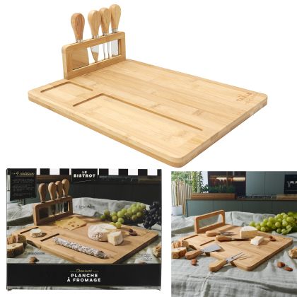 CMP Paris | Бамбукова дъска за сирена с 4 ножа