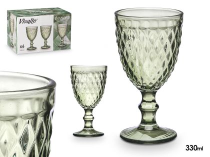Arte Regal | Чаша с диамантен релеф, зелена, 330 мл
