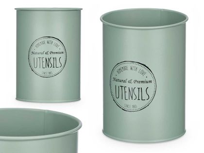 Arte Regal | Поставка за кухненски прибори от стомана, ментово зелена