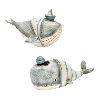 G. Wurm | Фигурка кит от полирезин, синьо/бяло