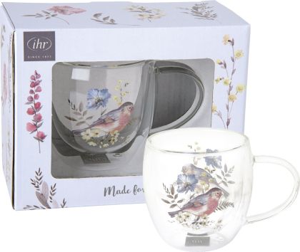 IHR | Чаша за чай | Стъклена | SOFTLY FADED BIRDS