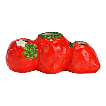 G. Wurm | Керамична ваза с ягоди, червена (Ш/В/Д) 24x10x10cm | Red