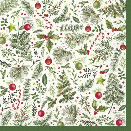 IHR | Салфетки | CHRISTMAS BRANCHES ALLOVER