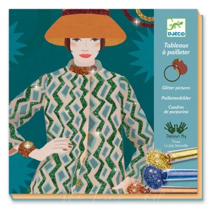 Djeco | Картини за оцветяване с брокат | Мода