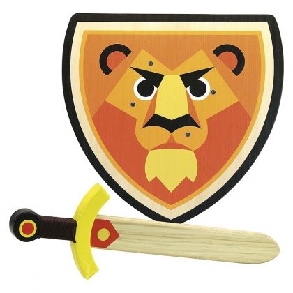 Vilac | Дървен щит и меч | Лъв