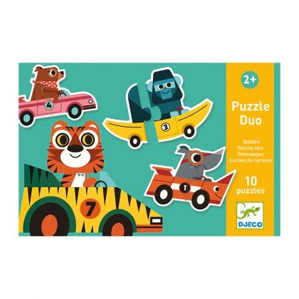 Djeco  | Пъзел от 2 части | Състезателни коли