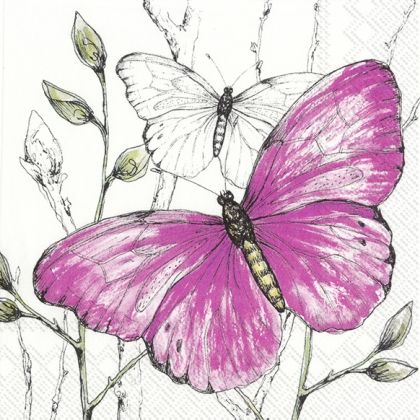 IHR | Салфетки | Розова пеперуда