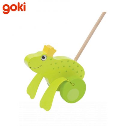 Goki |  Дървена играчка за бутане | Жабокът принц