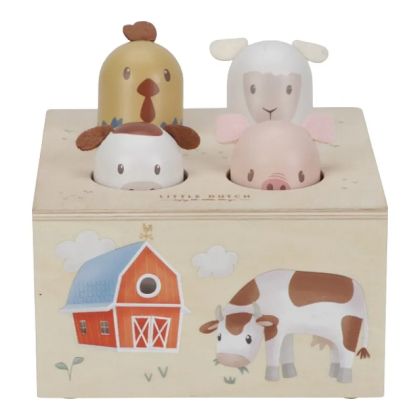 LITTLE DUTCH | Дървена Бебешка Играчка Pop-Up | Малката ферма