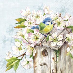 IHR | Салфетки | CHERRY BLOSSOM BIRDHOUSE l.blu