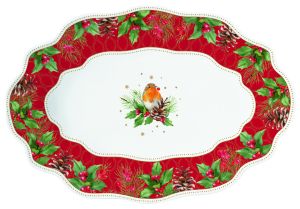 EasyLife | Порцеланово плато 30x21 см | CHRISTMAS BERRIES