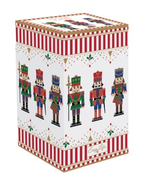 EasyLife | Порцеланово свещник за чайна свещ 6,5x6,5x14,5 см | NUTCRACKER