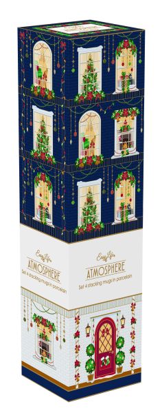 EasyLife | Порцеланови чаши 275 мл 4 бр к-кт | FESTIVE AVENUE