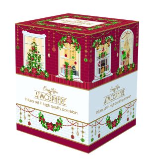 EasyLife | Порцеланова чаша с капак и метален инфузер 350 мл | FESTIVE AVENUE