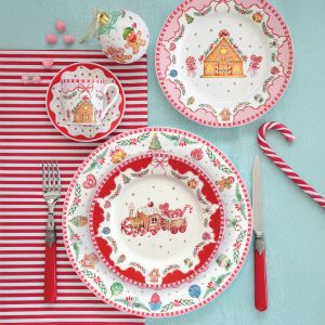 EasyLife | Порцеланова буркан с капак Ø 11,5x18 см | SWEET CHRISTMAS