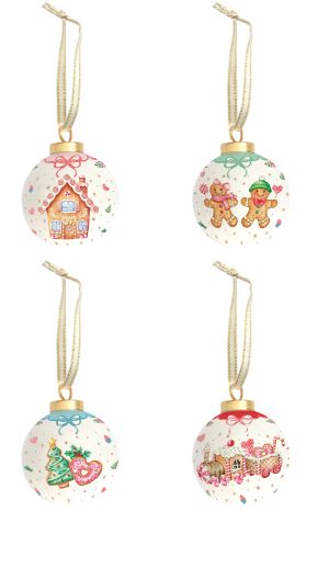 EasyLife | Коледна топка от доломит Ø 7 см 4 вида| SWEET CHRISTMAS