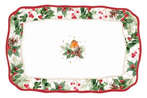 EasyLife | Порцеланово плато 35x23 см | CHRISTMAS BERRIES