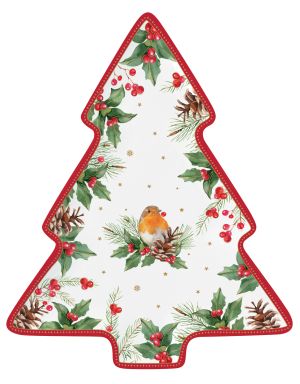 EasyLife | Порцеланово плато 20,5x25,5 см | CHRISTMAS BERRIES