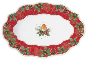 EasyLife | Порцеланово плато 30x21 см | CHRISTMAS BERRIES