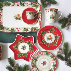 EasyLife | Порцеланово плато 30x21 см | CHRISTMAS BERRIES