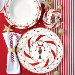 EasyLife | Коледни играчки за елха  9x4 см 6 бр. к-кт | NUTCRACKER