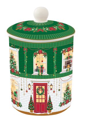 EasyLife | Порцеланов  буркан с капак Ø 11,5x18 см | FESTIVE AVENUE