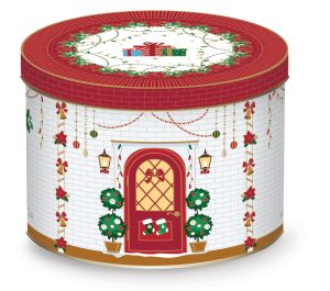 EasyLife | Порцеланова чаша 350 мл в метална кутия | FESTIVE AVENUE - RED