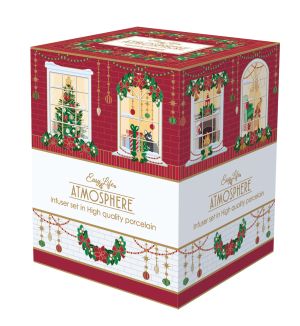 EasyLife | Порцеланова чаша с капак и метален инфузер 350 мл | FESTIVE AVENUE