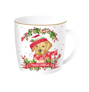 EasyLife | Порцеланова чаша 350 мл в метална кутия 4 модела | CHRISTMAS DOGS