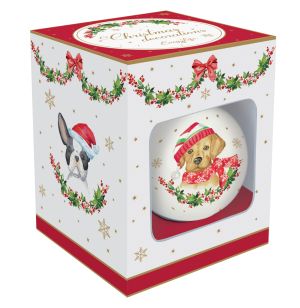 EasyLife | Коледна топка от доломит Ø 7 см - 4 вида| CHRISTMAS DOGS