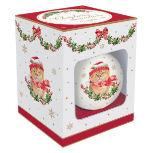 EasyLife | Коледна топка от доломит Ø 7 см - 4 вида | CHRISTMAS CATS