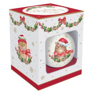 EasyLife | Коледна топка от доломит Ø 7 см - 4 вида | CHRISTMAS CATS