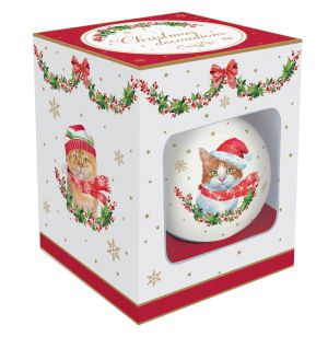 EasyLife | Коледна топка от доломит Ø 7 см - 4 вида | CHRISTMAS CATS